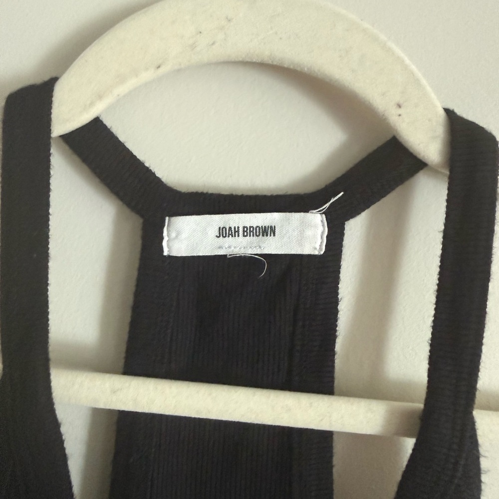 Joah Brown Black Ribbed Racerback Tank Top - Picture 2 of 3